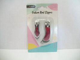 Fashion Nail Clippers 2 Pc Set Red Design Fingers and Toes Key Chains - $8.55
