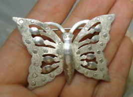 BUTTERFLY Vintage Sterling Silver Open Work Brooch Pin - signed - FREE S... - £35.26 GBP