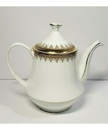 Off White &amp; Gold Vintage Porcelain 6&quot; Coffee Tea Pot  - £31.11 GBP