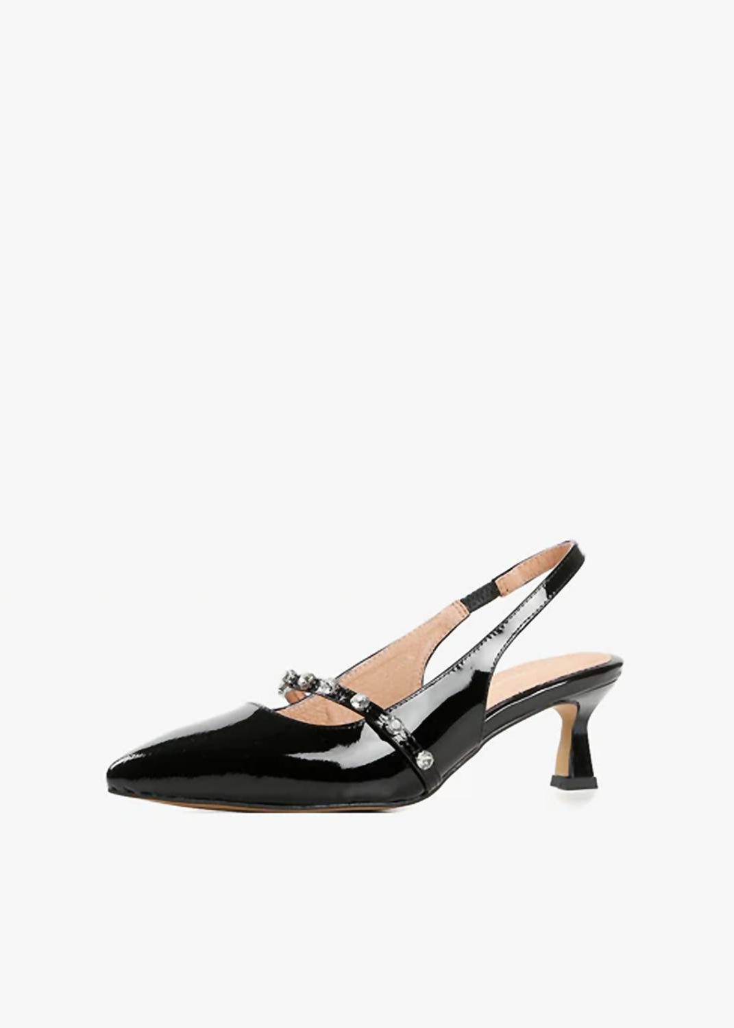 All Black Women&#39;s Tiffany Princess Sling Back Heel Black Patent - $120.00