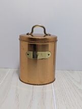 Cheinco Vintage Copper Kitchen Tea Canister Brass Tag USA made USED - $14.84