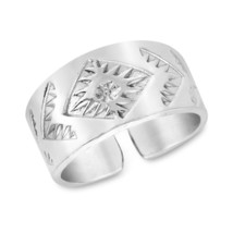 Boho Chic Carved Multi Tribal Arrows Wide Sterling Silver Cuff Ring-7 - £18.98 GBP