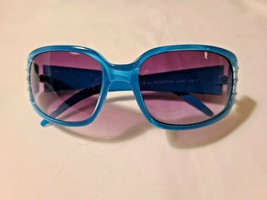 Unbranded Women&#39;s Blue Frame Square Lens Sunglasses Rhinestone New Witho... - $20.99