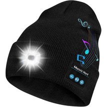 Bluetooth Beanie Hat With Light, Headlamp Cap With Headphones And Built-In Speak - £36.91 GBP