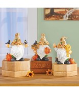 Set of 3 Thanksgiving Fall Scarecrow Gnome Shelf Sitters Figurines Mante... - $376.08 MXN