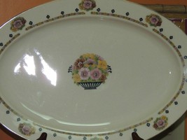 Antique Hutschenreuther Selb Bavaria 15+&quot; Platter Crown Lion Ivory Charg... - $17.09