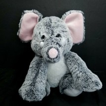 Elephant Gray Plush Stuffed Animal Pink Ears Nose White Feet Soft 10&quot;  - £12.45 GBP