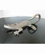 PEWTER METAL LIZARD PAPERWEIGHT FIGURINE 8.5&quot; L MADE IN INDIA LACQUERED ... - $24.70