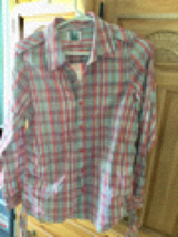 Billabong plaid blouse size medium adjustable side length with strings - £19.92 GBP