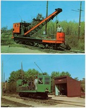 2 Postcards Seashore Trolley Museum Kennebunkport ME Crane Flat Car Work Equipmt - £3.75 GBP