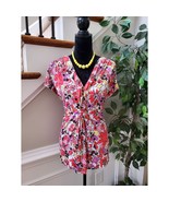 George Women Multicolor Floral Polyester V-Neck Short Sleeve Top Blouse ... - $33.85 CAD