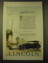 1924 Lincoln Phaeton Car Ad - The Lincoln has won nation-wide acceptance - £14.55 GBP