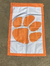 Clemson Tigers 28” X 43” Flag Banner Yard Porch Garden Paw Orange 2 Sided - £7.58 GBP