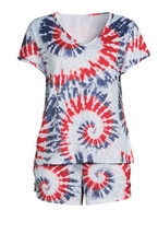 Secret Treasures Women&#39;s Top &amp; Shorts 2-Piece Lounge Set S 4-6 Americana - $15.99