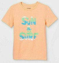 NWT Cat &amp; Jack Unisex Short Sleeve Sun &amp; Surf Graphic T-Shirt, Light Ora... - £2.54 GBP
