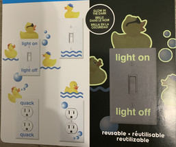 Rubber Duckie Bubbles Light Switch Sticker Outlet Stickers Glow in the Dark - £3.95 GBP