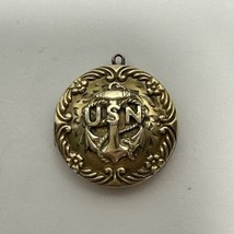 Original Gold Tone US Navy WW2 Era Locket with Sweetheart Photos - £23.39 GBP