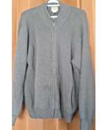 LL Bean Sweater Mens Medium Gray Full Zip 100% Cotton Cardigan   AA - $14.57 CAD