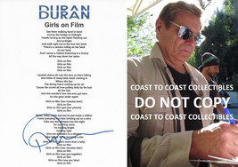 Roger Taylor signed Duran Duran Girls on Film Lyrics sheet COA Proof autographed - £154.79 GBP