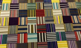 Knoll Textiles Honour Array Red Blue Plaid Patchwork Furniture Fabric Bty 51&quot;W - £67.26 GBP