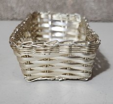 Vintage Diner Silver Woven Metal Cracker Basket Restaurant Ware  - £23.73 GBP