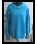 Gap Women&#39;s Teal Knit Sweater Crew Neck Pullover Size Large NWT - $33.83 CAD