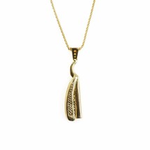 Han Cholo Brass Straight Razor Pendant Gold Necklace 24&quot; - £36.71 GBP