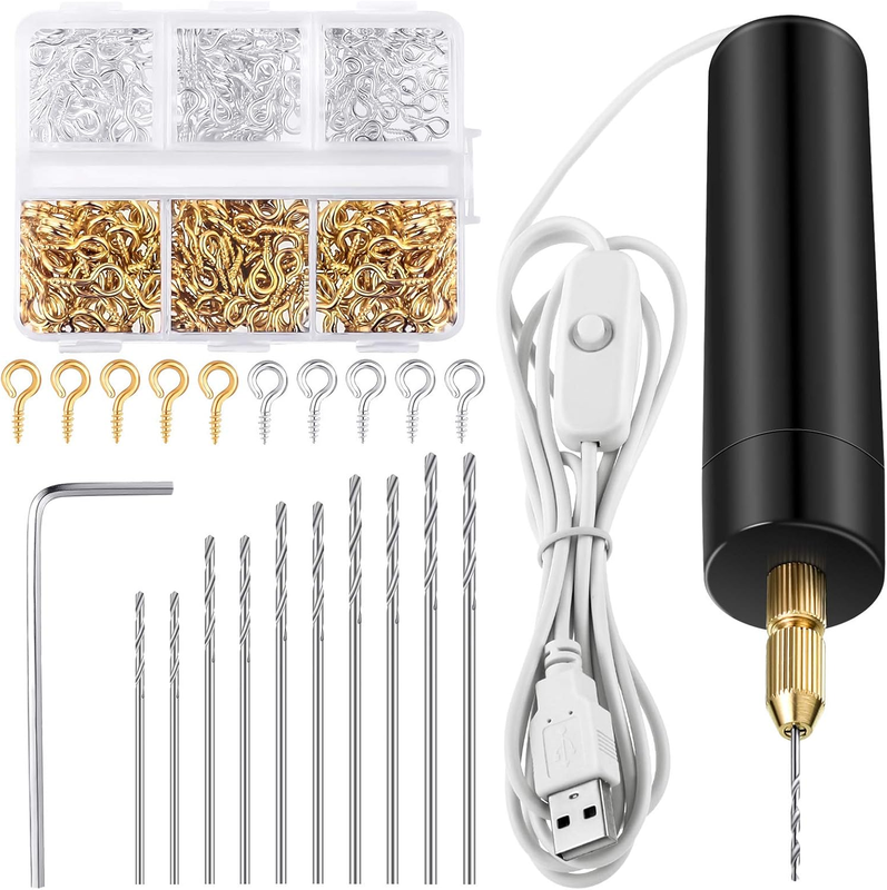 Lanties Electric Resin Drill Set, Including 300 Gold Silver Eye Screws, 10 Twist Item image 12