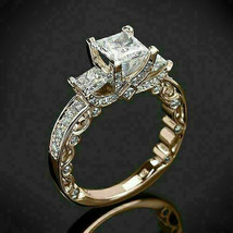 2.50 Ct White Diamond Engagement Wedding Ring in 14K Rose Gold FN - £53.65 GBP