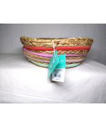 Pillowfort Water Hyacinth &amp; Coiled Rope Stripe Collapsible Storage Baske... - $168.69 MXN
