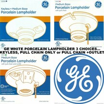GE Porcelain Light Bulb LAMPHOLDER Fixture Keyless Pull chain OR Grounde... - €22,80 EUR+