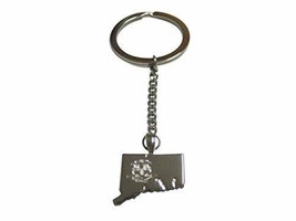 Connecticut State Map Shape and Flag Design Pendant Keychain - $29.99