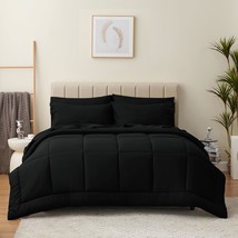 Queen Comforter Set - 7 Pieces Bed In A Bag Set Black, Bedding Sets Queen With A - £52.68 GBP