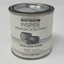 Rust-Oleum Inspire 297039 Premium Latex Paint, Gloss, White 8 oz.  SHIPS... - £9.64 GBP