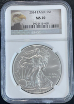 2014 American Silver Eagle $1 NGC MS 70 Top Pop - $64.35