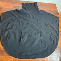 Amici Sweater Womens Size L Black Turtleneck Cape Poncho Sleeveless - $33.96