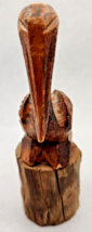 Wood Carved Pelican on Stump Figurine About 6&quot;T x 2”A U189 - £14.83 GBP