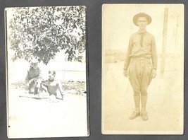 Lot Of 2 Us Army Doughboy Soldiers In Uniform World War 1 Rppc Photo Postcards - £10.27 GBP