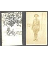 LOT OF 2 US Army Doughboy Soldiers In Uniform WORLD WAR 1 RPPC PHOTO POS... - $235.97 MXN