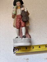 Vintage Porcelain Violin Figurine Colonial Gentleman Hand Painted Decorative Fig - $21.78