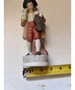 Vintage Porcelain Violin Figurine Colonial Gentleman Hand Painted Decora... - $21.78