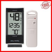 Elegant Digital Indoor Outdoor Thermometer with Wireless Sensor, White - $35.63