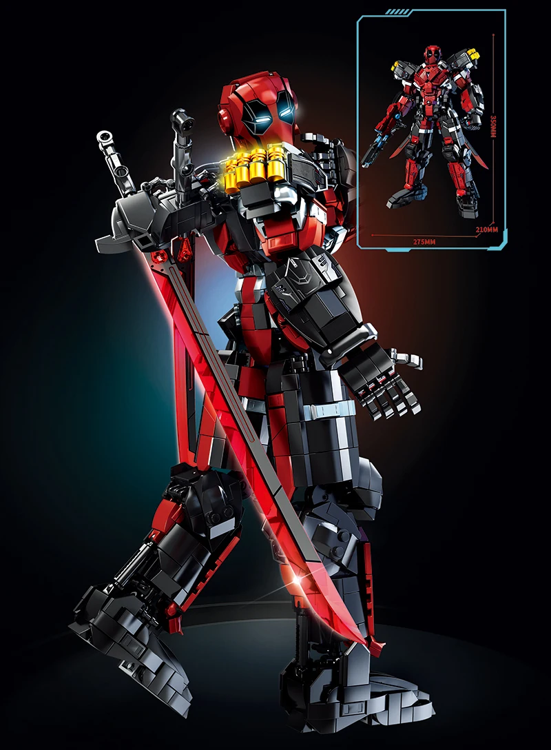  New 2000+pcs Superheroes Mech Building Bricks Toys DIY Deadpool Blocks gift - £36.13 GBP