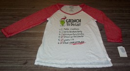 Women&#39;s Teen Dr. Seuss The Grinch Who Stole Christmas Long Sleeve T-Shirt Xs New - £15.82 GBP