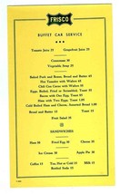 St. Louis–San Francisco Railway Buffet Car Service Menu FRISCO 1950&#39;s - $47.47