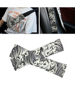 2Pcs SAKURA Black Wave Fabric Soft Cotton Seat Belt Cover Shoulder Pads - £9.37 GBP