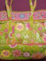 Quilted Fabric ~ Handbag/Purse ~ Flower Design ~ 14&quot; x 28.5&quot; ~ Shoulder Bag - £17.93 GBP