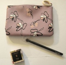 Ipsy April 2020 Floral Mauve Makeup Bag w/ Nomad Eyeshadow &amp; Araceli Blend Brush - £22.07 GBP