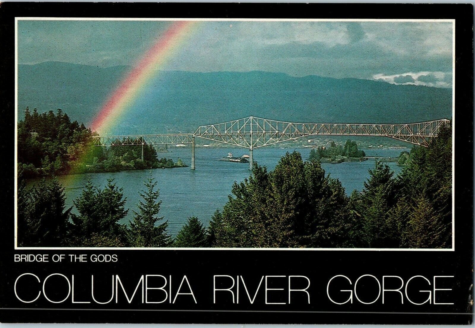 Bridge of the Gods at Cascade Locks Columbia River Gorge Postcard - $4.42