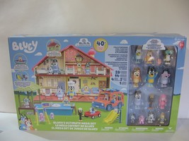 OPEN BOX Bluey’s Ultimate 40+ Piece Mega Set with House Pool Vehicles &amp; Figures - £58.37 GBP